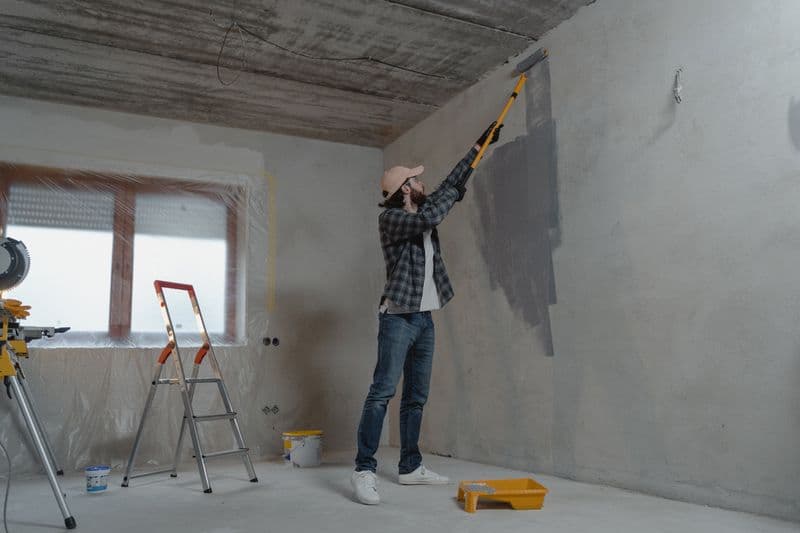Residential restoration project after water damage rebuild