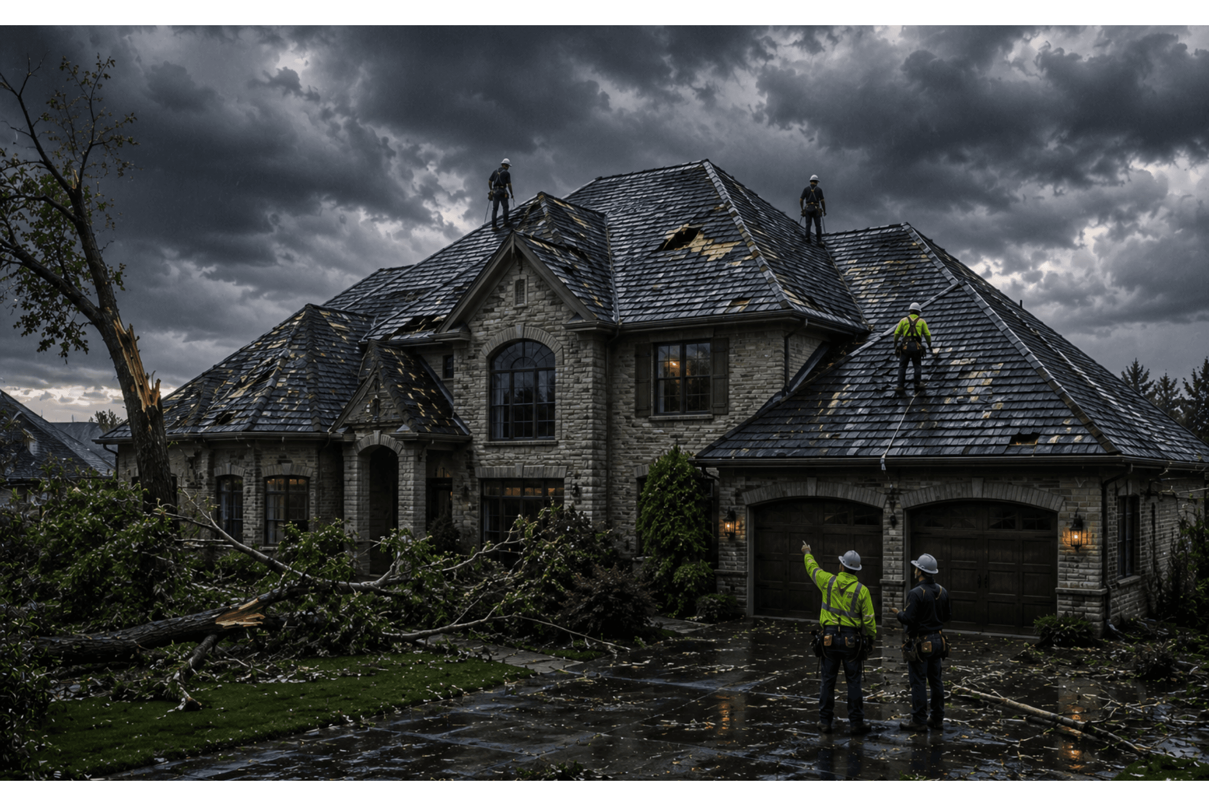 Storm and wind damage restoration after severe weather